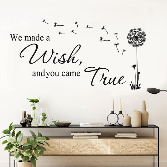 Wall Stickers for Living Room We Made a Wish and You Came True Wall Decals for Home Living Room Warm Wall Decor Decal for Living Room Bedroom Decoration